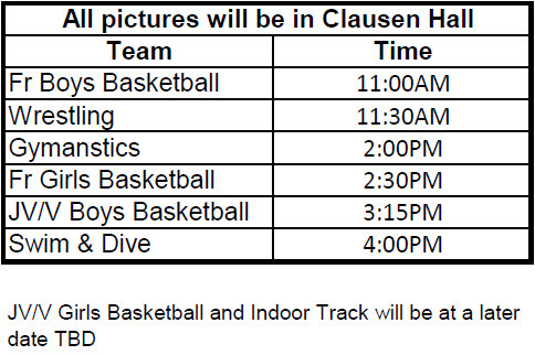 Winter Picture Schedule