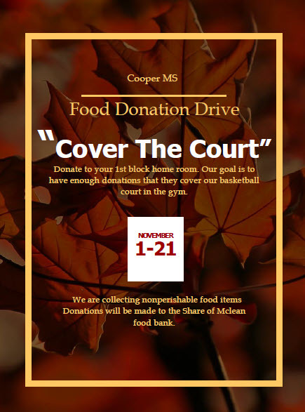 Cover the Court Food Drive