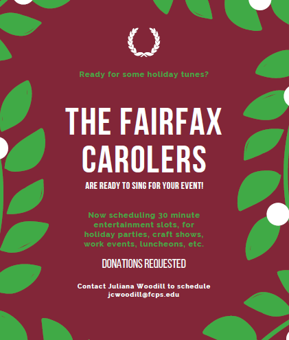 The Fairfax Carolers are ready to sing at your event!