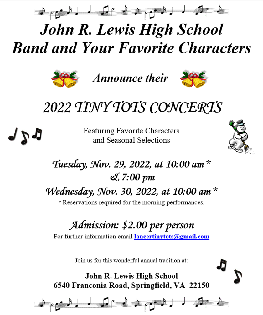 John. R. Lewis High School 2022 Tiny Tots Concert
