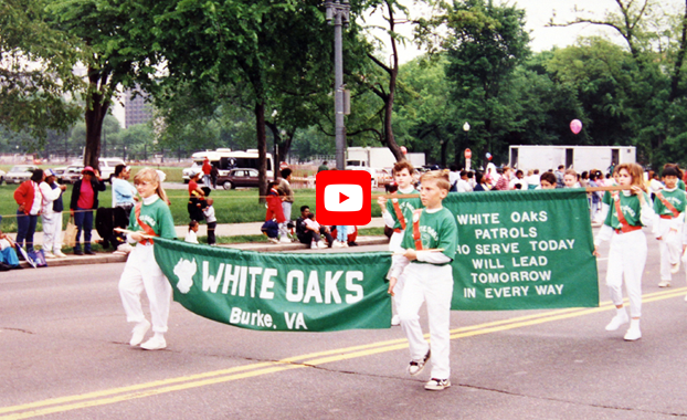White Oaks Elementary School in parade circa 1980s