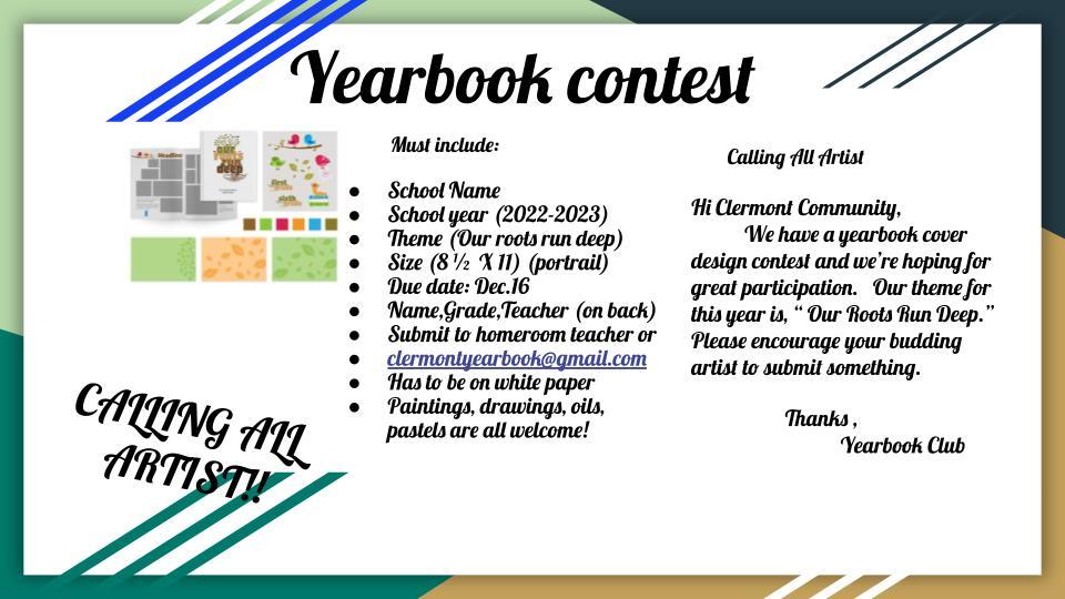 Yearbook Art Cover Contest flier