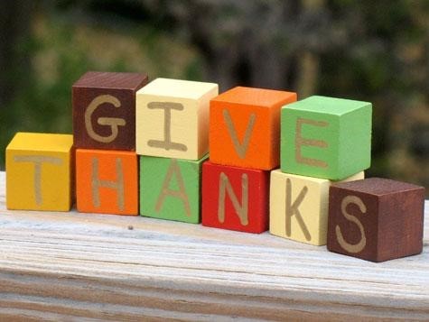 give thanks words in blocks