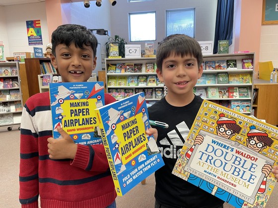 students at the book fair