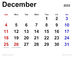 Here is a December 2022 calendar