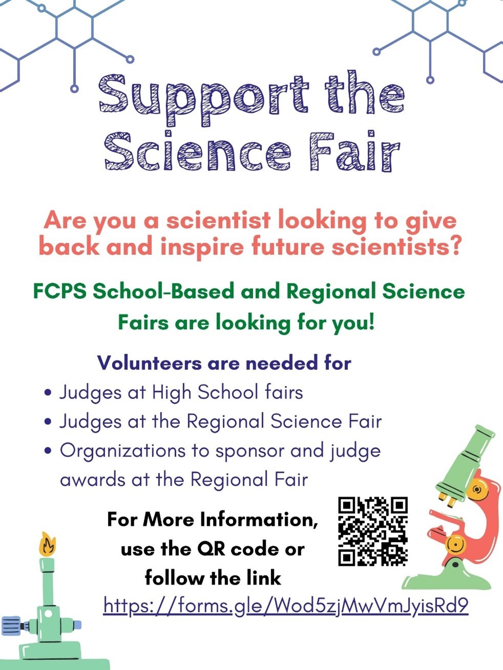 Flyer for Science Fair judges