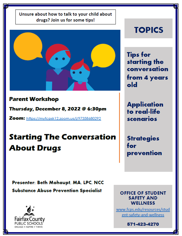 Parent Workshop Starting the Conversation About Drugs