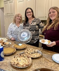 School Board Member Meren with Davis Center Thanksgiving pies
