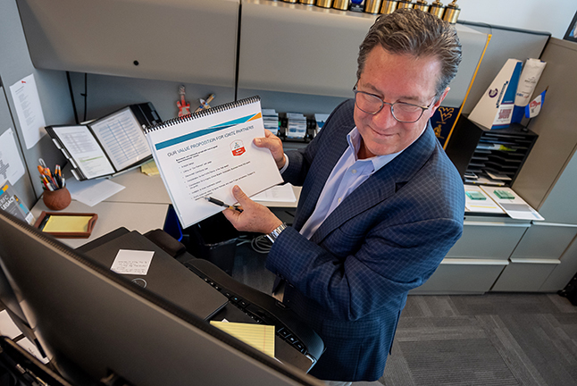 FCPS partnerships lead Jay Garant explaining the Ignite Partnerships program virtually during a previous lunch-and-learn. 