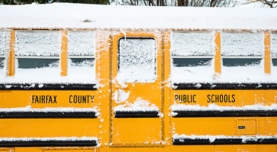 Bus with Snow