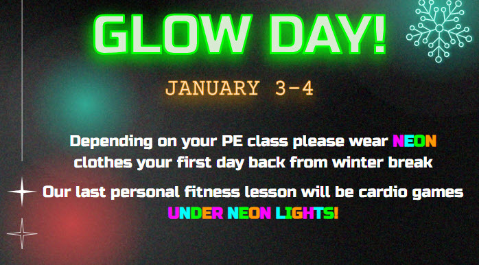 glow fitness for students Jan. 3rd or 4th