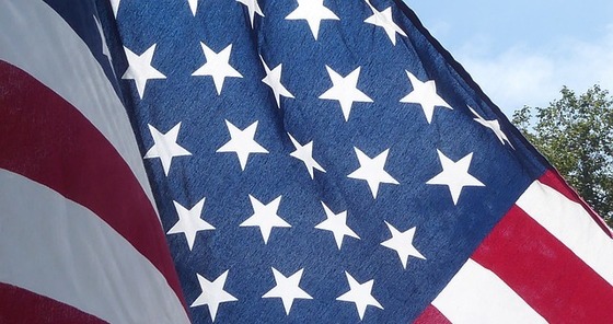 American Flag Blowing