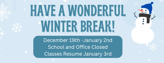 Winter Break December 19-January 2