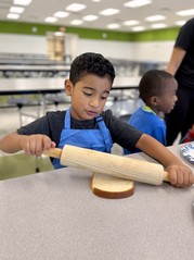 Belle View students rolling out dough