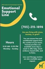 GMU Emotional Support Line Flyer