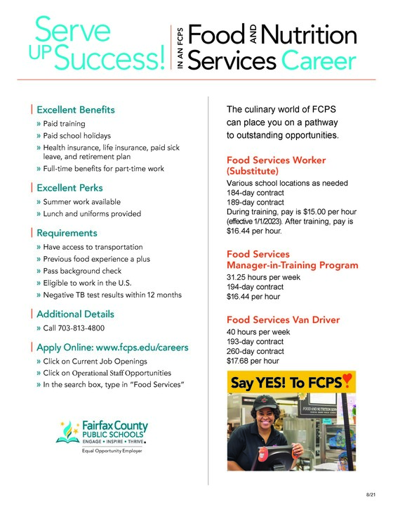 food services job flyer