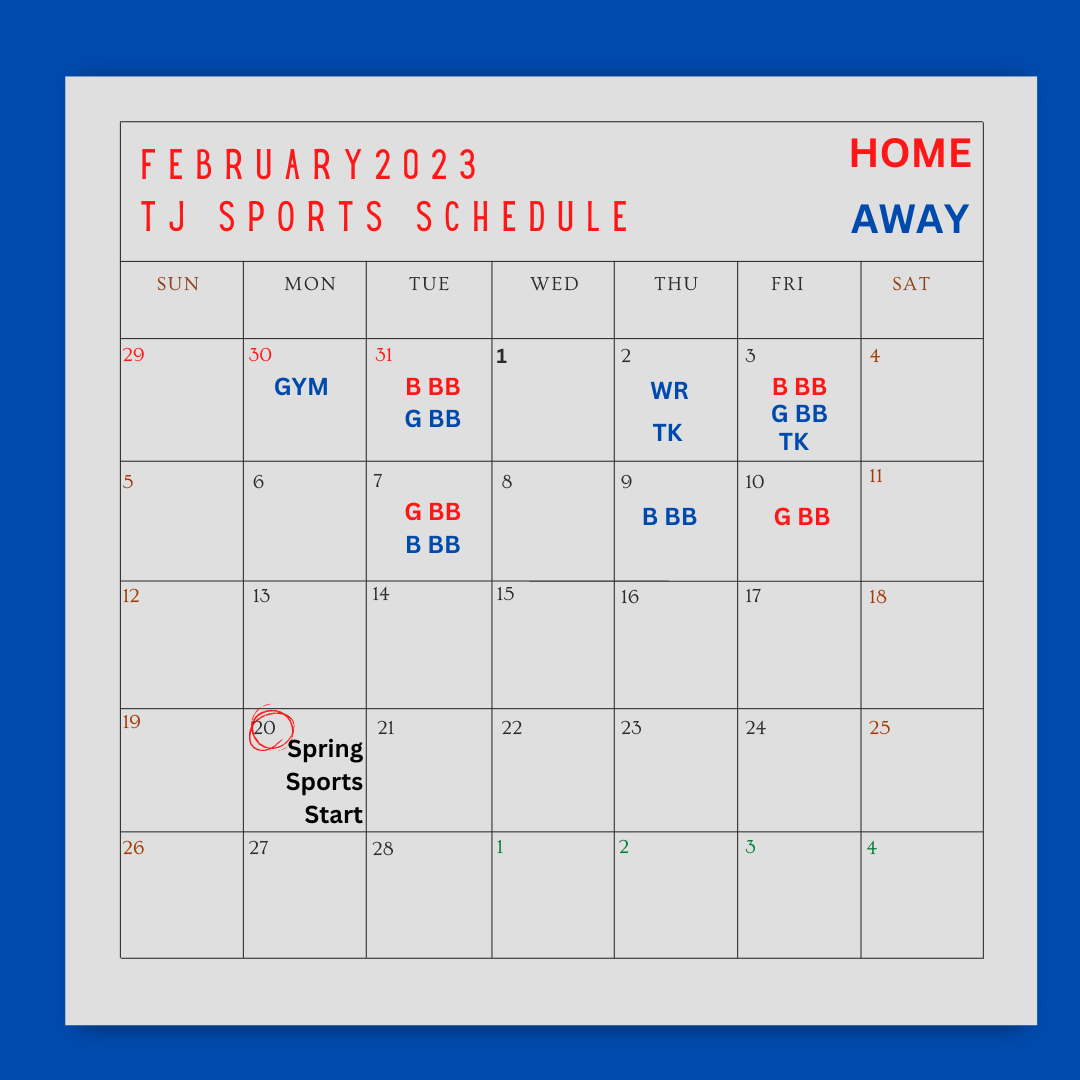 February Sports Schedule