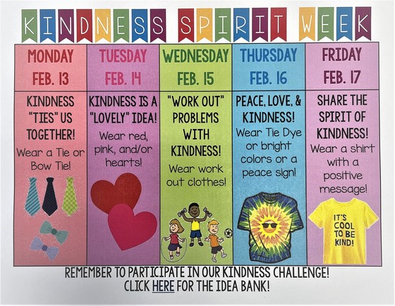 School Kindness week is February 13-17.