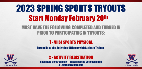 Spring Tryout Info