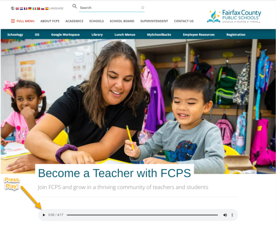 text to speech on FCPS Website