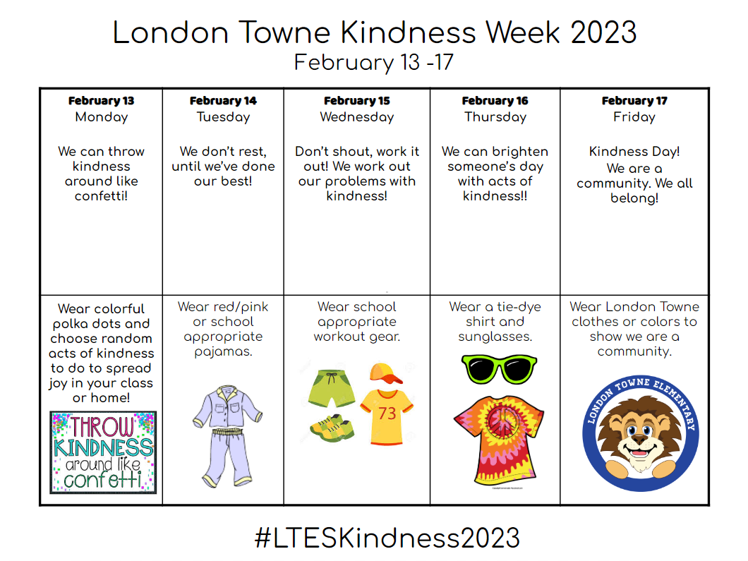 LTES Feb. 13 Spirit Week Poster