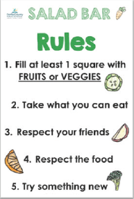 Salad bar rules poster