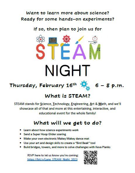 STEAM night flyer