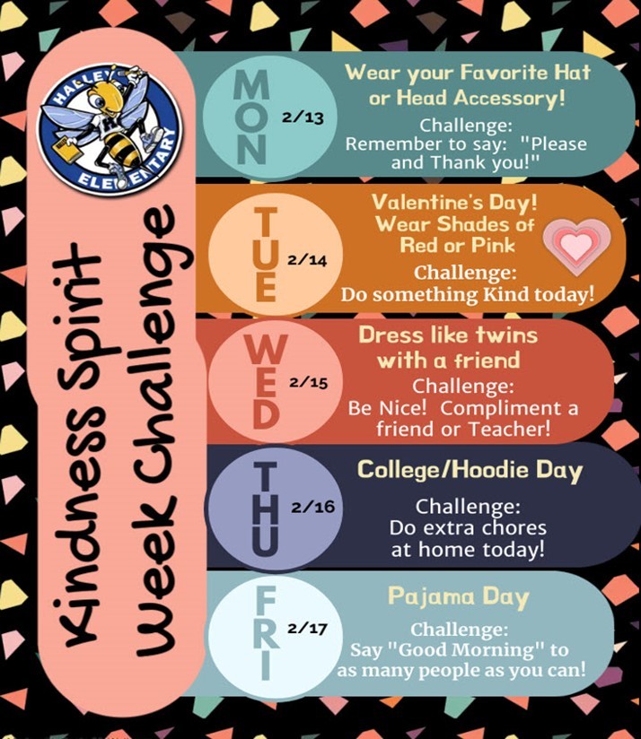 Kindness spirit week challenge flyer
