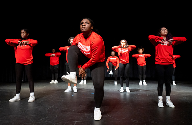 Step team performing