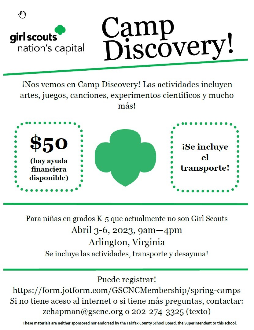 Camp Discovery Spanish translation