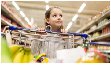 girl in grocery store 