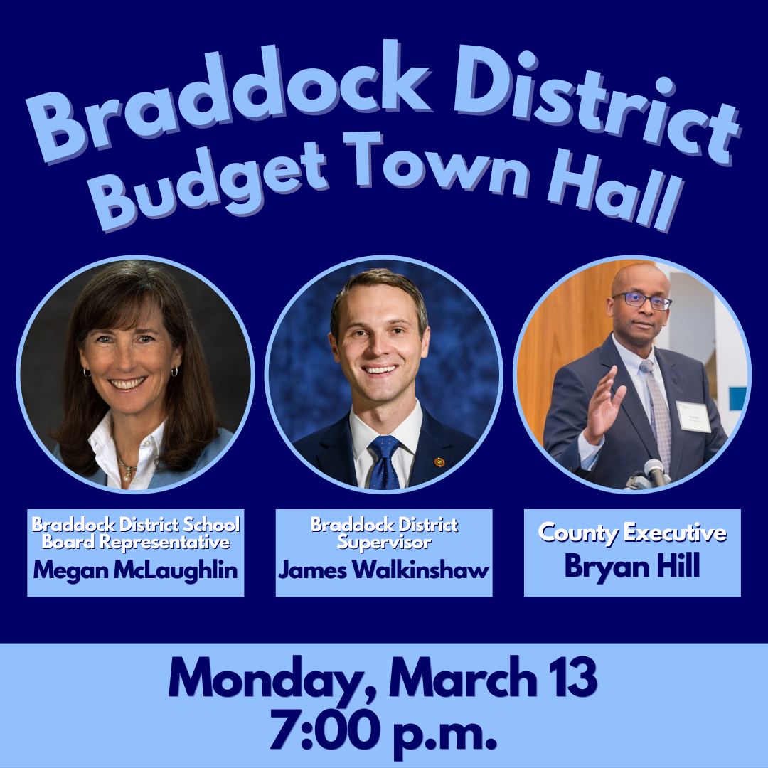 TONIGHT Braddock District Budget Town Hall 7pm & Opioid Awareness