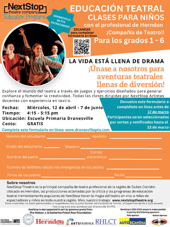 Next Stop Theater Classes at Dranesville Spanish