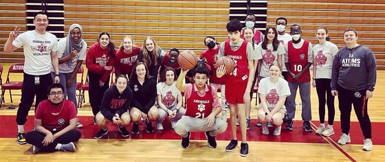 Unified Athletes pose after game