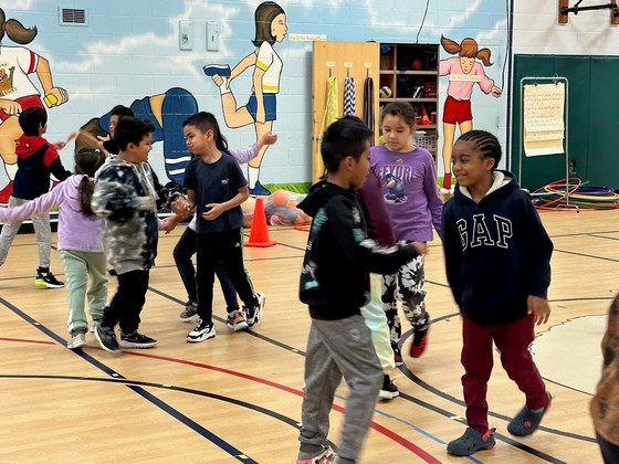 Students practicing a dance for International Night