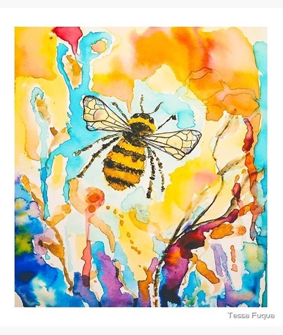 watercolor bee image