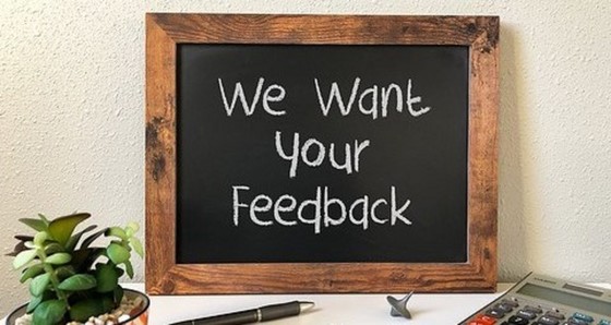 We want your feedback written on bulletin board