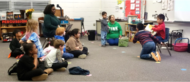 Students rehearsing for talent show