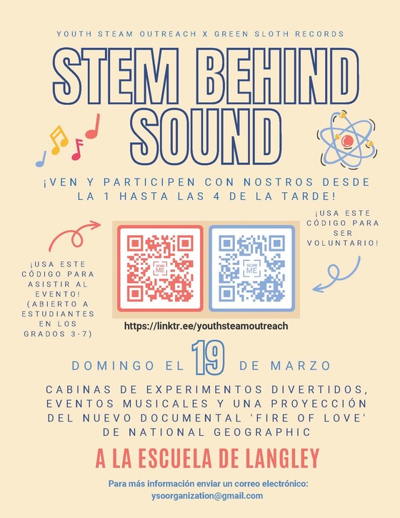 STEM behind sound event flyer