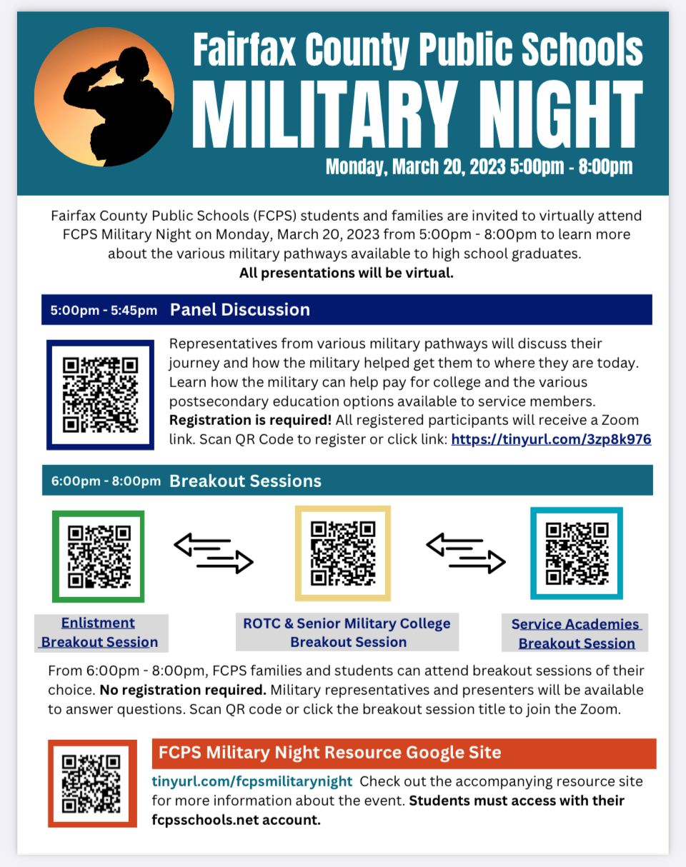 Fairfax County Public Schools Military Night
