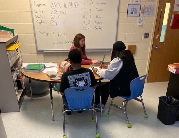 Teacher working with small group