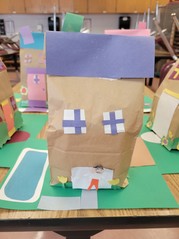 Paper house artwork created by a Weyanoke student.