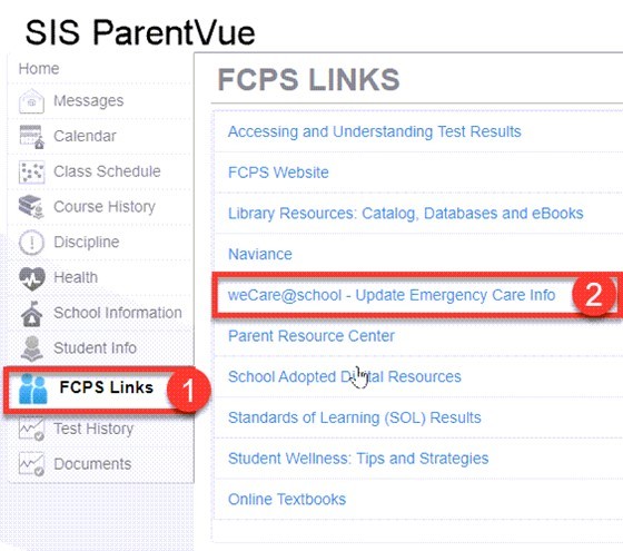 screenshot to update student information