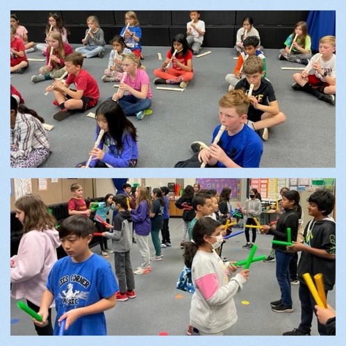 Students in all grade levels are engaged in meaningful music lessons.