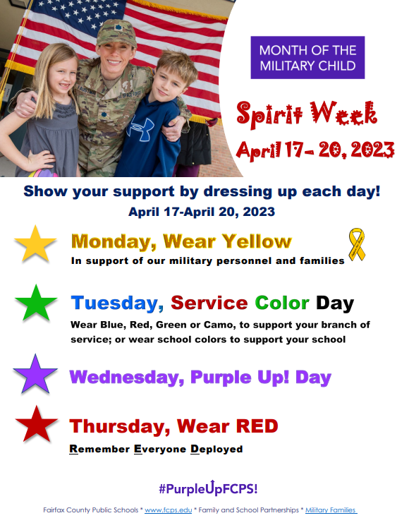 Month of the Military Child Spirit Week