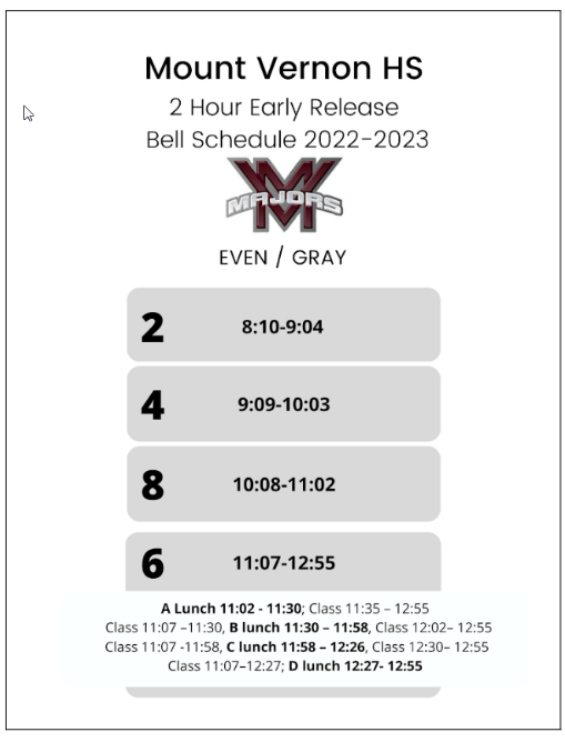 Thursday's Bell Schedule