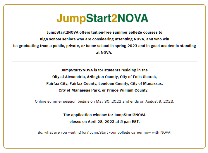 Jumpstart2NOVA Flyer