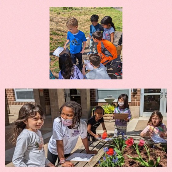 1st grade scavenger hunt looking for signs of spring