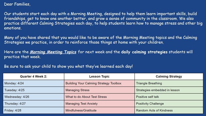 Morning Meeting Slide