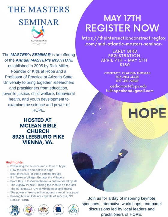 Kids at Hope Masters Seminar poster